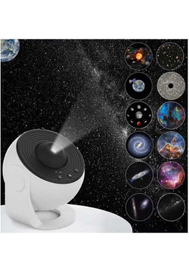 JAJEEK 12 in 1 Star Night Light Planetarium Projector for Kids & Adults | 360° Rotating Galaxy Projector with Solar System Discs | Home Ceiling Projector Light with Constellations, Planets & Astronomical Themes | Ideal Gift for Bedroom, Study, or Nursery - Image 1