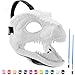 Seenelling 1 Pc DIY White Hard Plastic Dino Mask Moving Jaw Kit with Paint Dinosaur Mask Trex Jurassic for Kids - Image 3