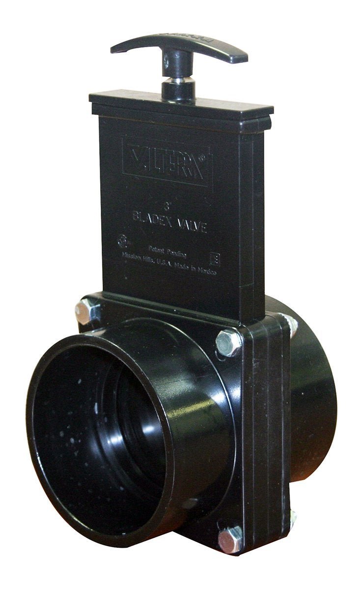 7301 ABS Gate Valve, Black, 3" Slip