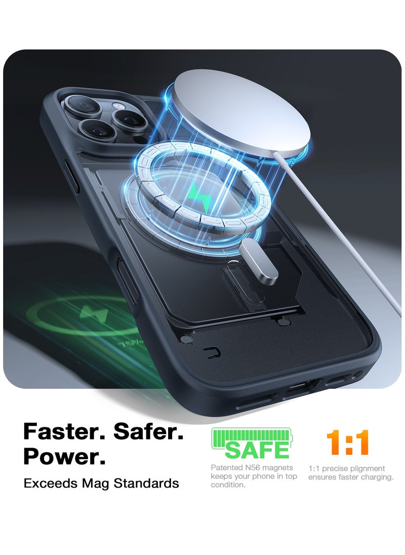 TORRAS - Magnetic Shockproof for 16 Pro Max Case, [Compatible with MagSafe] [Mil-Grade Drop Tested] Translucent Slim Protective Case for 16 Pro Max Anti-Fingerprint Anti-Scratch, Black - Image 1