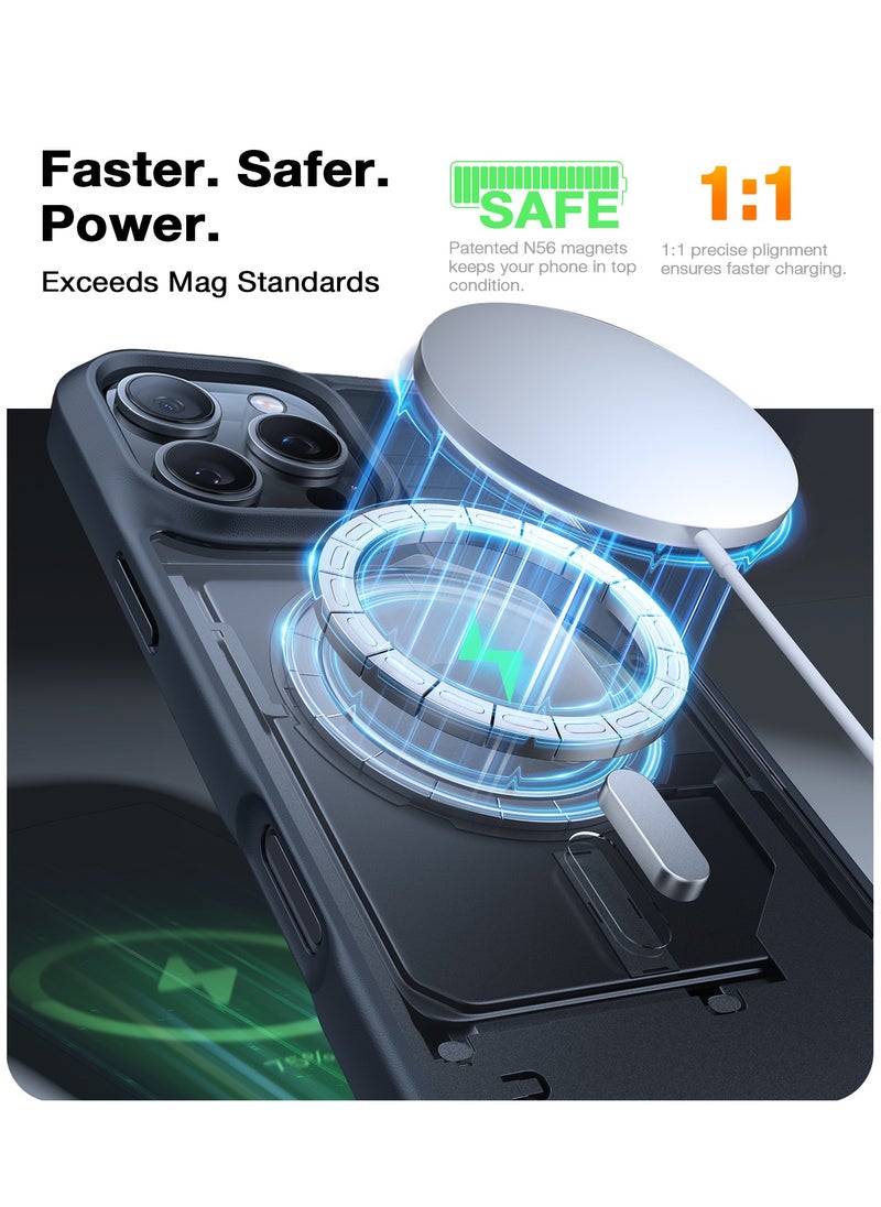 TORRAS - Magnetic Shockproof for 16 Pro Max Case, [Compatible with MagSafe] [Mil-Grade Drop Tested] Translucent Slim Protective Case for 16 Pro Max Anti-Fingerprint Anti-Scratch, Black - Image 1