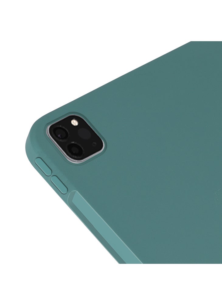 For iPad Pro 11 (2024) Case Anti-Drop Protective Liquid Silicone Tablet Cover - Dark Green - Image 5