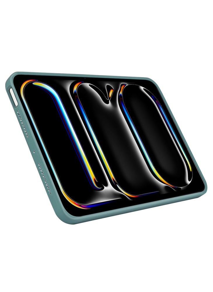 For iPad Pro 11 (2024) Case Anti-Drop Protective Liquid Silicone Tablet Cover - Dark Green - Image 3