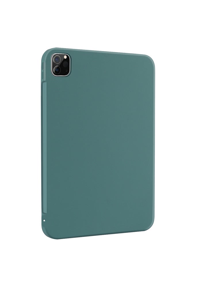 For iPad Pro 11 (2024) Case Anti-Drop Protective Liquid Silicone Tablet Cover - Dark Green - Image 2