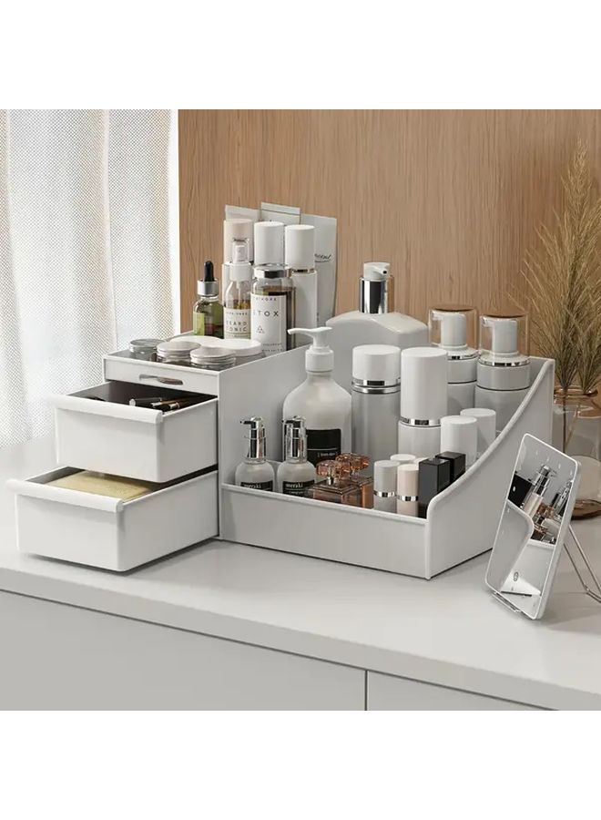 Black Vanity Organizer With Drawers And Shelf For Bathroom And Desk Storage - Image 5