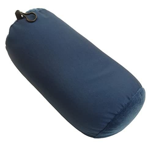Wolf Essentials Microbead Bolster Tube Travel Pillow - Compact Neck Roll Pillow for Airplane, Car, or Home - Soft Lumbar Support Pillow - Navy - Image 3