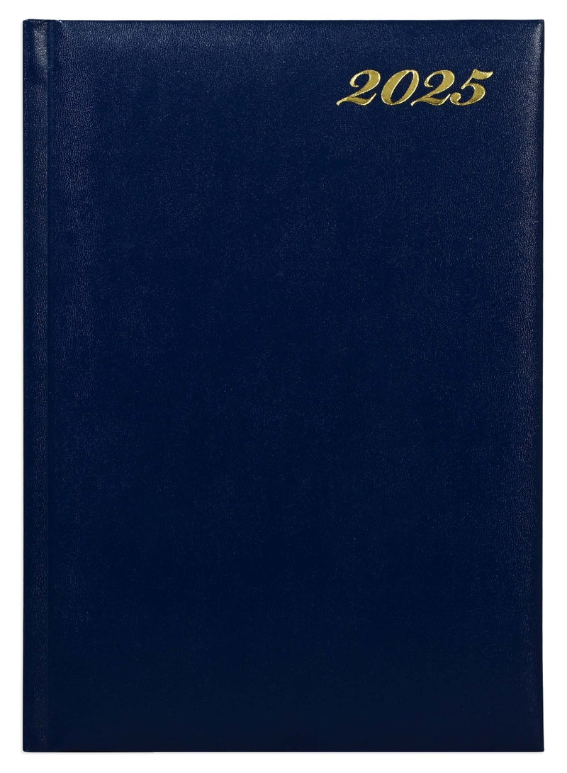 FIS Fis 2025 A5 Diary,Vinyl, English  1 Side Padded Blue -FSDI18E25BL  - Image 1