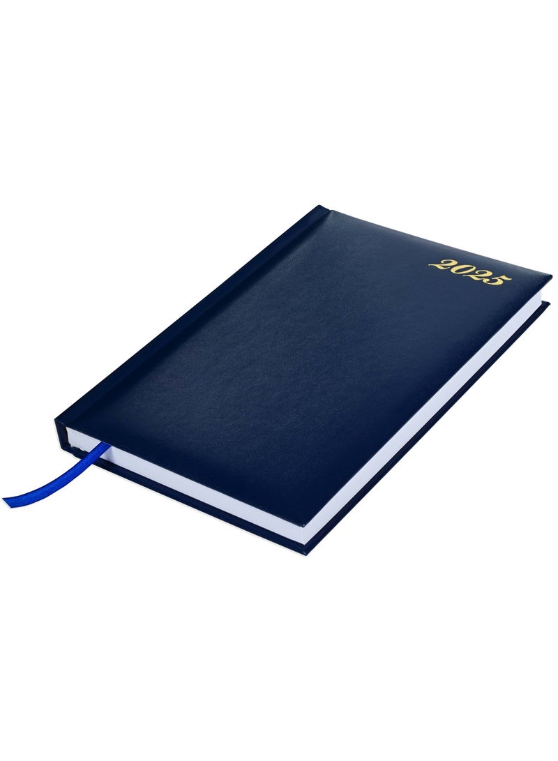 FIS Fis 2025 A5 Diary,Vinyl, English  1 Side Padded Blue -FSDI18E25BL  - Image 5