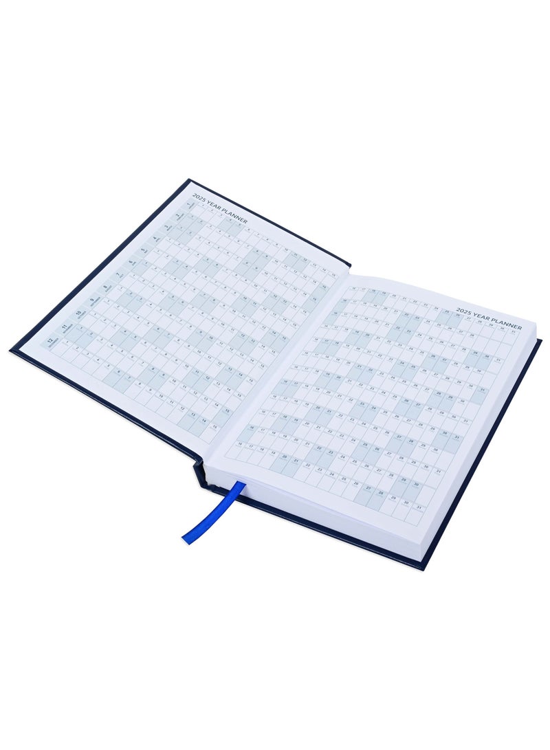 FIS Fis 2025 A5 Diary,Vinyl, English  1 Side Padded Blue -FSDI18E25BL  - Image 3