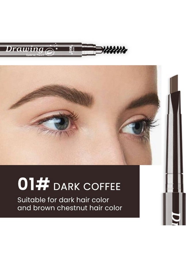 evpct Eyebrow Stamp Pencil Kit for Eyebrows, Makeup Brow Stamp Trio Kit with Waterproof Eyebrow Pencil, Eyeliner, Eyebrow Pomade, 10 Eyebrow Stencils and Dual-ended Eyebrow Brush, Kit-06# MEDIUM BROWN - Image 4