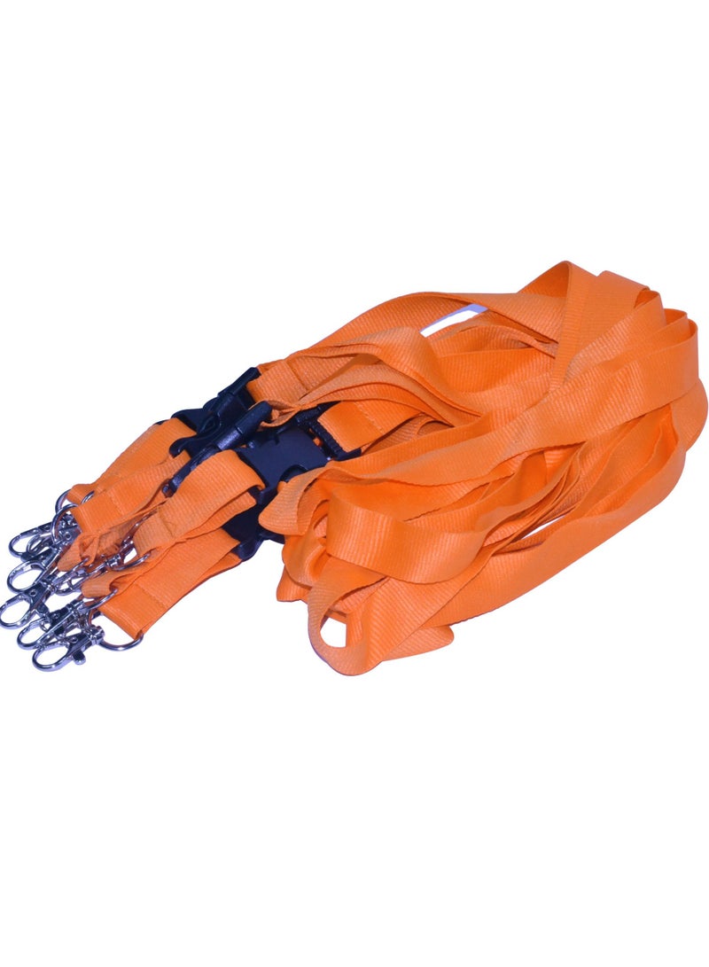 FIS 10-Piece FIS Lanyard Orange with Metal Hook & Plastic Buckle, 2X90cm - FSNAPOR/10 - Image 1