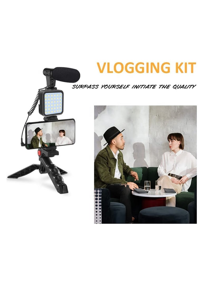 Vlogging kit 6 in 1 Combo (Shotgun Microphone, Selfie Light, Tripod Stand, Mobile Holder, Shock Mount, Noise Cancellation Foam) Vlog Kit for Recording/YouTube/Reels & Photography  - Image 5