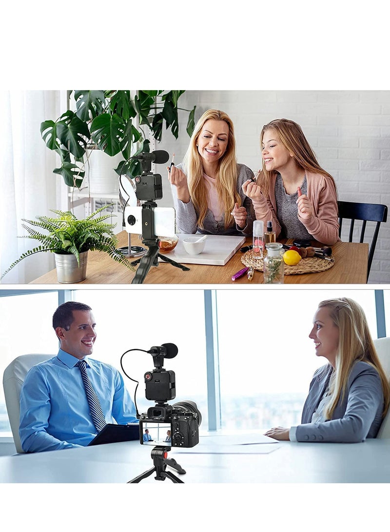 Vlogging kit 6 in 1 Combo (Shotgun Microphone, Selfie Light, Tripod Stand, Mobile Holder, Shock Mount, Noise Cancellation Foam) Vlog Kit for Recording/YouTube/Reels & Photography  - Image 4