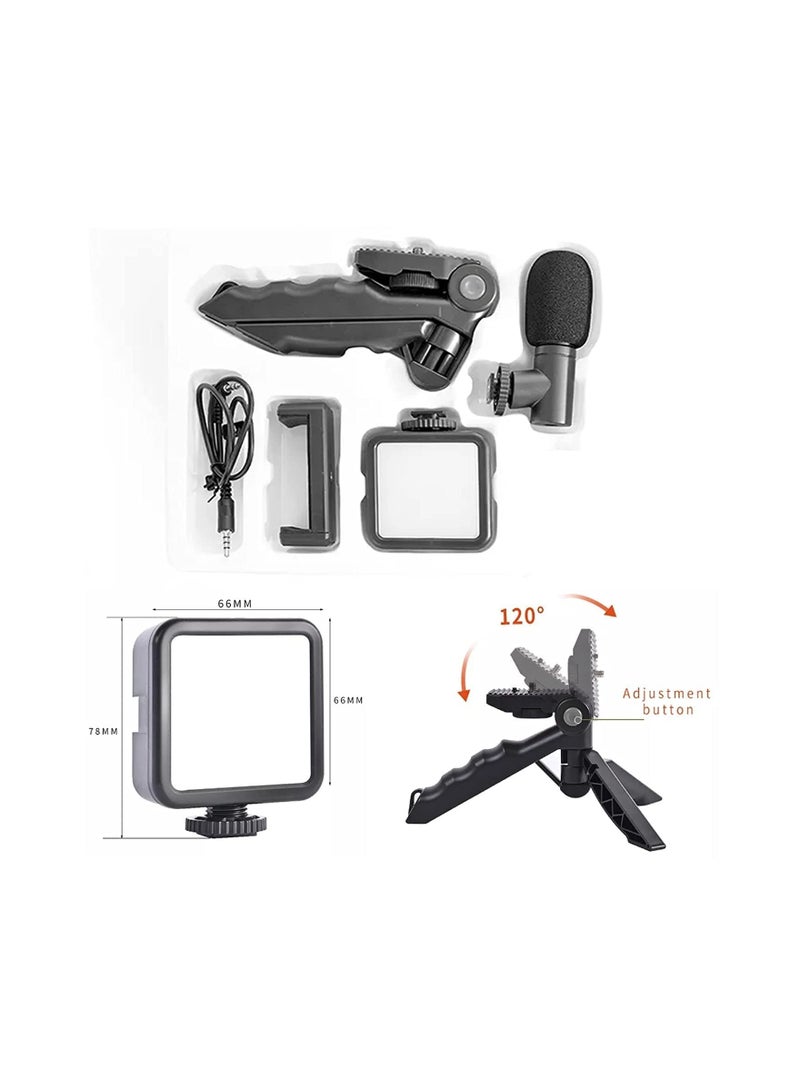 Vlogging kit 6 in 1 Combo (Shotgun Microphone, Selfie Light, Tripod Stand, Mobile Holder, Shock Mount, Noise Cancellation Foam) Vlog Kit for Recording/YouTube/Reels & Photography  - Image 2