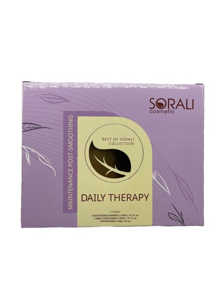 سورالي، 3 في 1 مجموعة ثيرابي ليس لتمليس الشعر شامبو مرطب 300 مل+ أمينو بلسم 300 مل + قناع إصلاح 250مل - Image 3
