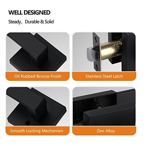 NEWBANG Solid Door Lever Handle Matte Black Finish - Image 4