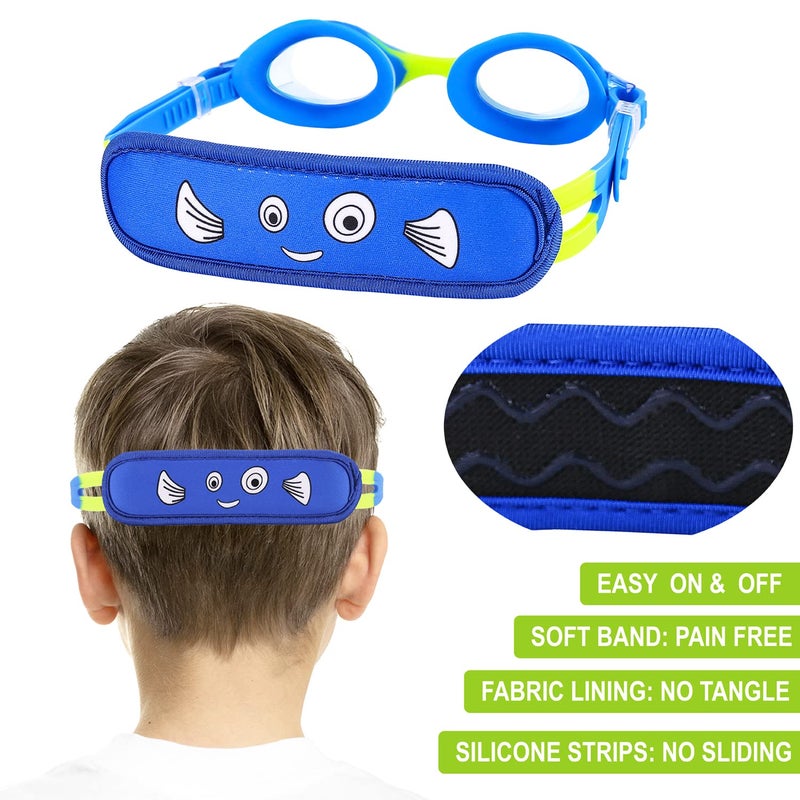 RUIGAO Swim Goggles 2/3/4/5 Year old, Toddler Goggles No Hair Pull, Goggles Kids 3-6,Blue Swimming Goggles Boys - Image 3