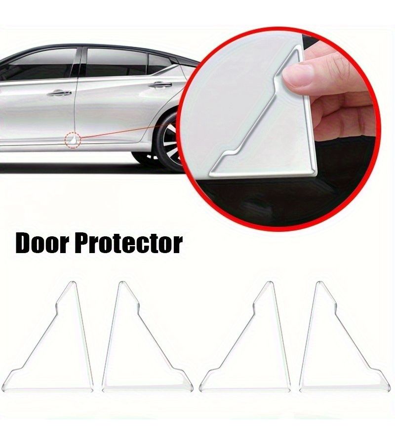 Transparent Car Door Corner Protection Stickers 8pc Scratch Resistant Universal Set - Image 1