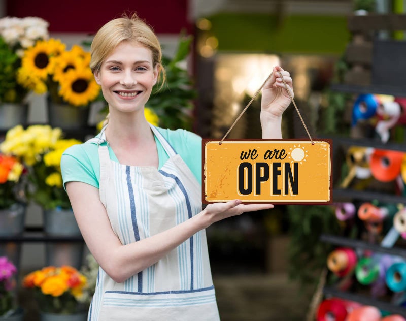 WhatSign Double Sided Open/Closed Signs - 12" x 6" Business Hours Signs for Window/Door - Image 3