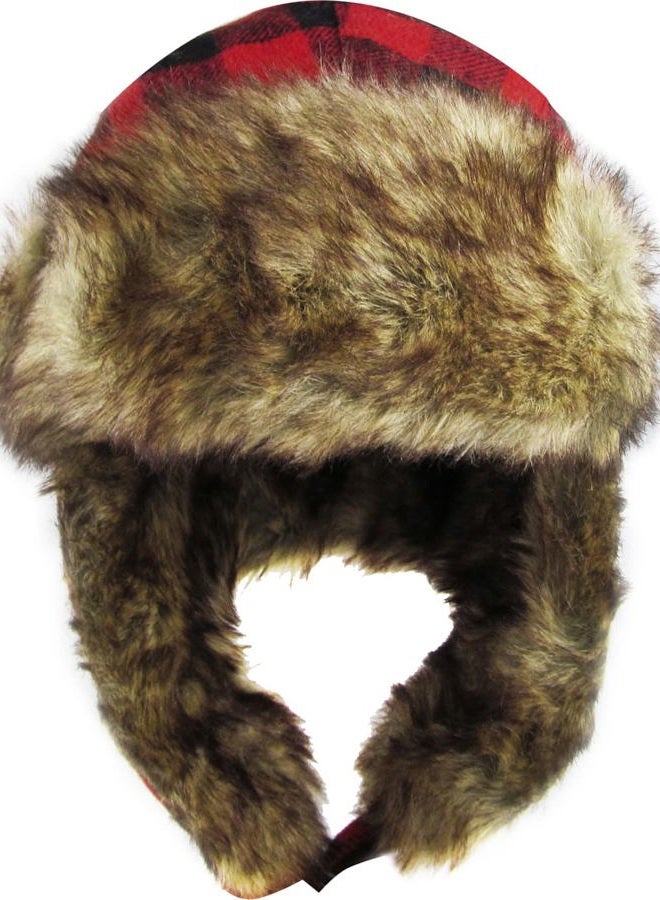 KBETHOS Lumberjack Plaid Aviator Trapper Hat Trooper Ear Flaps Ushanka Eskimo Bomber Russian Cold, 1. Red Black Plaid Trapper, One size - Image 2