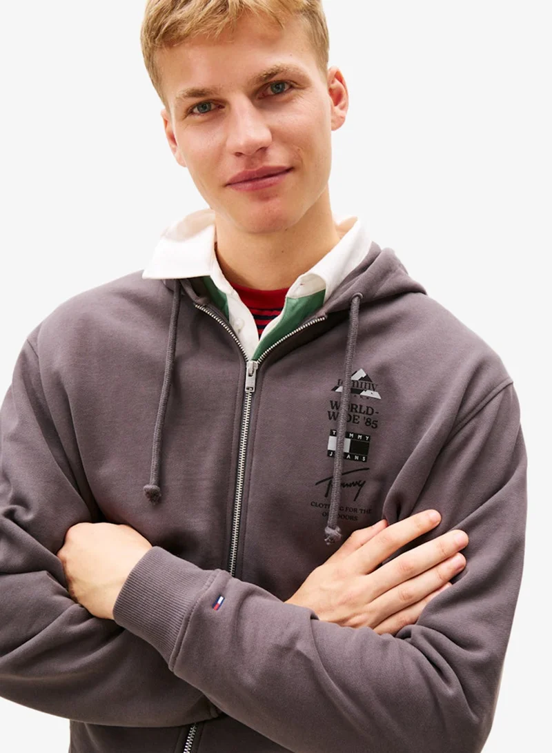 Tommy Jeans Washed Black Essential Hoodie for Men | Best Price UAE