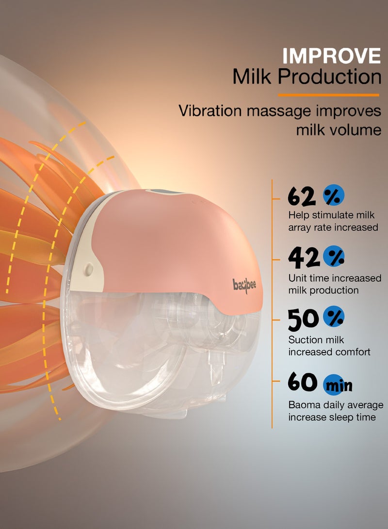 BAYBEE Portable Automatic Double Wearable Electric Breast Pump With 3 Modes And 15 Suction Levels, LED Display, Massage Mode - Image 4