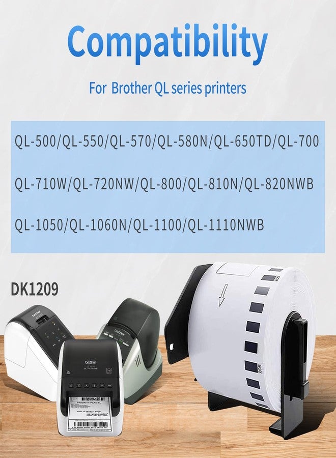 AYMSous Compatible 2 Pack DK-1209 Die-Cut White Label Paper (1.1 inch x 2.4 inch / 62mm x 29mm) with 2 Refillable Cartridge Replacement for Brother DK-1209 for QL Label Printers (800 Labels/Rolls) - Image 3