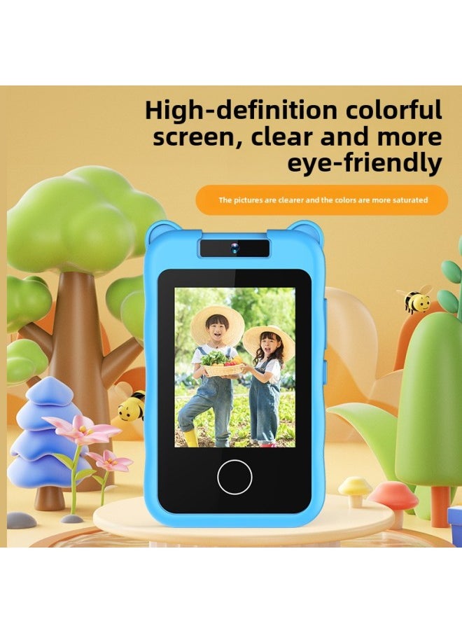 HD Children's Mobile Phone Digital Camera Flip SLR Photo Touch Early Education Educational Cartoon-Colour:Pink Meow+32g  - Image 3