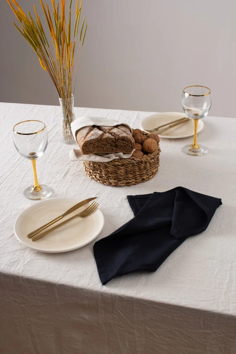 ويلستيل 6 Pack Premium Linen Black Napkins 40 x 40