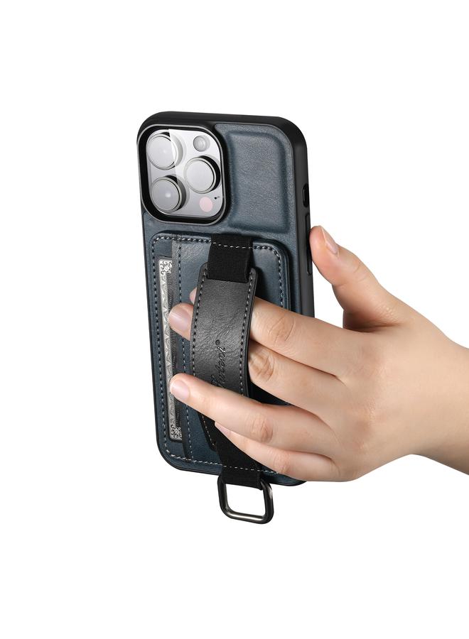 Suteni Case For iPhone 14 Pro H13 Card Wallet Wrist Strap Holder PU Phone Case - Image 5