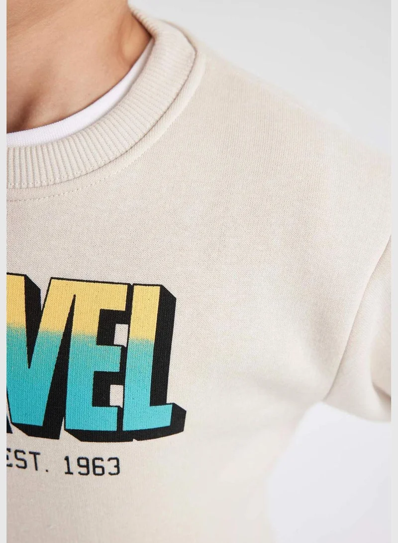ديفاكتو Boy Marvel Licenced Hooded Long Sleeve Knitted Sweatshirt