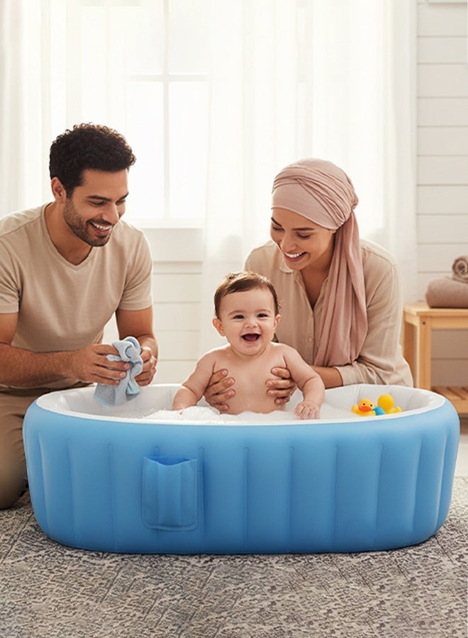 careX Portable Inflatable Baby Bathtub | Foldable Toddler Bath Tub for Home & Travel | Safe Newborn Bath Tub - Image 1