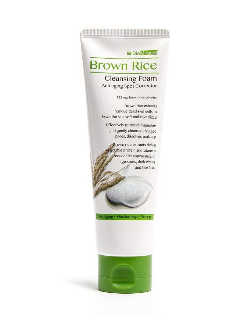 BioMiracle BioMiracle Brown Rice Cleansing Foam, Gentle Face Cleanser, Spot Corrector, Moisturizing Cleanser with Brown Rice Extracts, for Soft, Revitalized Skin (125ml)  - Image 1