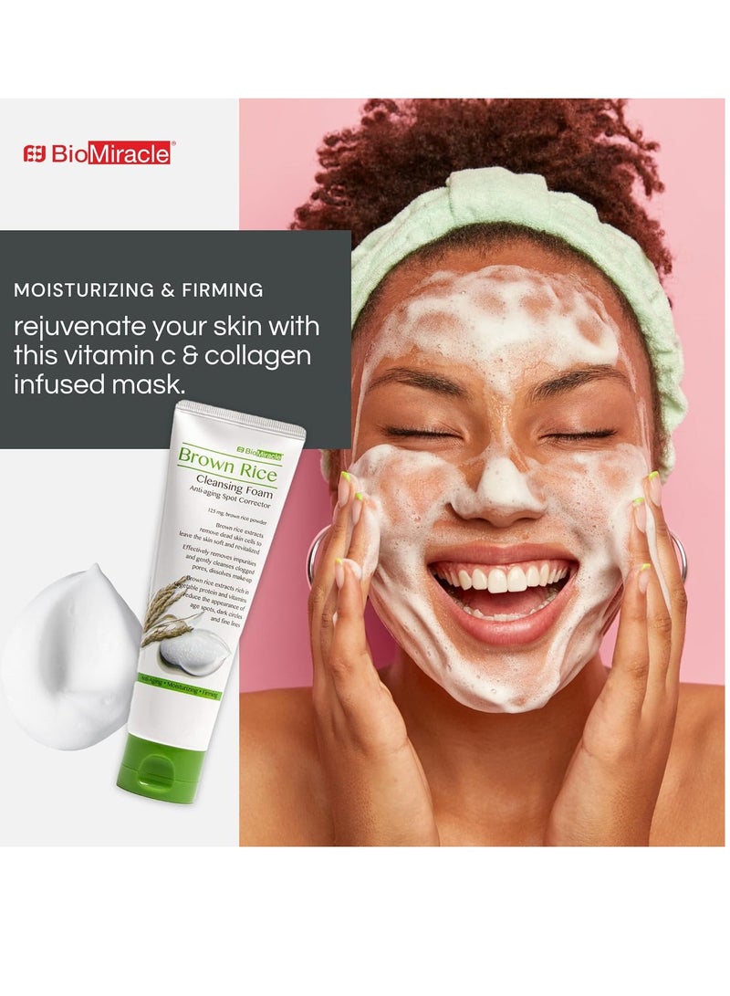 BioMiracle BioMiracle Brown Rice Cleansing Foam, Gentle Face Cleanser, Spot Corrector, Moisturizing Cleanser with Brown Rice Extracts, for Soft, Revitalized Skin (125ml)  - Image 3