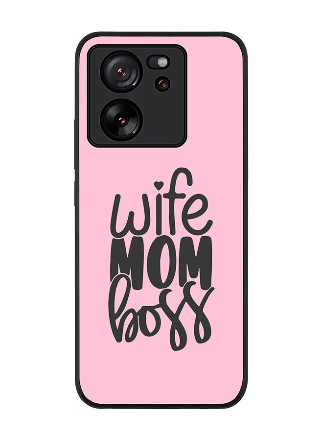 Stylizedd حافظة حواف سوداء متينة لهاتف Xiaomi 13T / Xiaomi 13T Pro، حافظة مرنة رقيقة بحواف مطاطية مضادة للسقوط TPU جل رقيقة - زوجة أم رئيسة - Image 1