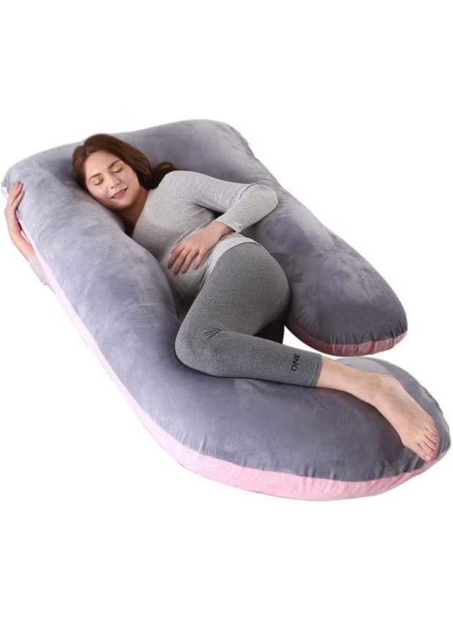 عربست وسادة حمل على شكل حرف U وسادة دعم للأمومة لكامل الجسم  - Image 1