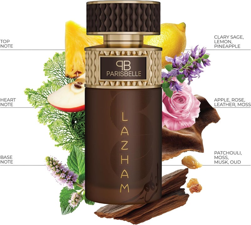 Parisbelle Lazham Oasis Collection Extrait De Parfum 100ml | Aromatic-Leather Scent with Sage, Oud & Musk - Image 2
