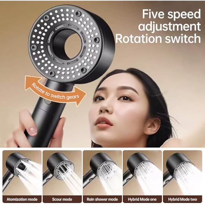 Filtered Hand Held Shower Head High Pressure Help Reduces Hair Loss Boost Skin Remove Chlorine Hard Water Filter Shower Head with Extra 2 Filters - Image 5