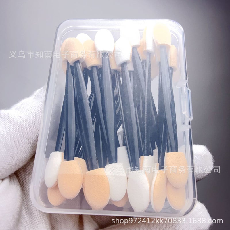 Nail Art Sponge Stick Aurora Magic Mirror Powder Applicator Stick Double Eye Shadow Brush Disposable Makeup Nose Shadow Stick Beauty Tool - Image 1