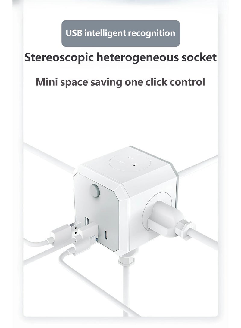 8-in-1 UK Multi Plug Adapter with Fast Charge, 4 AC Outlets & 4 USB Charging Ports (3 USB-A + 1 USB-C), 3.4A Total Output, Compact Travel Essentials for Cruise Home Office (White) - Image 5