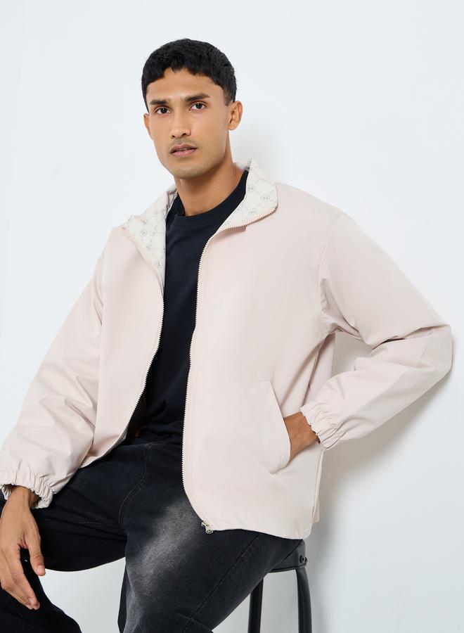 ستايلي جاكيت مقاوم للرياح فضفاض بياقة هودي - Image 1