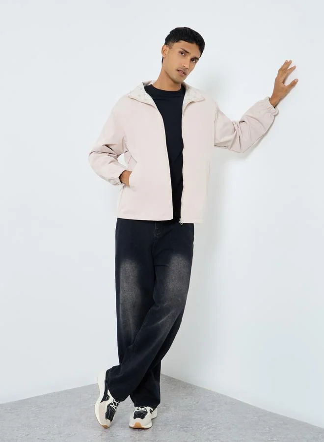 Styli Styli Men Oversized Hooded Windbreaker Jacket