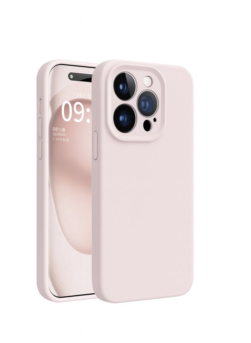 ألترون جراب ALTRONE لهاتف iPhone 16 Pro Max، غطاء سيليكون سائل متوافق مع MagSafe - جراب هاتف نحيف وناعم ومقاوم للصدمات مع حماية لعدسة الكاميرا، مقاوم للخدش وبصمات الأصابع (لون وردي كريمي) - Image 1