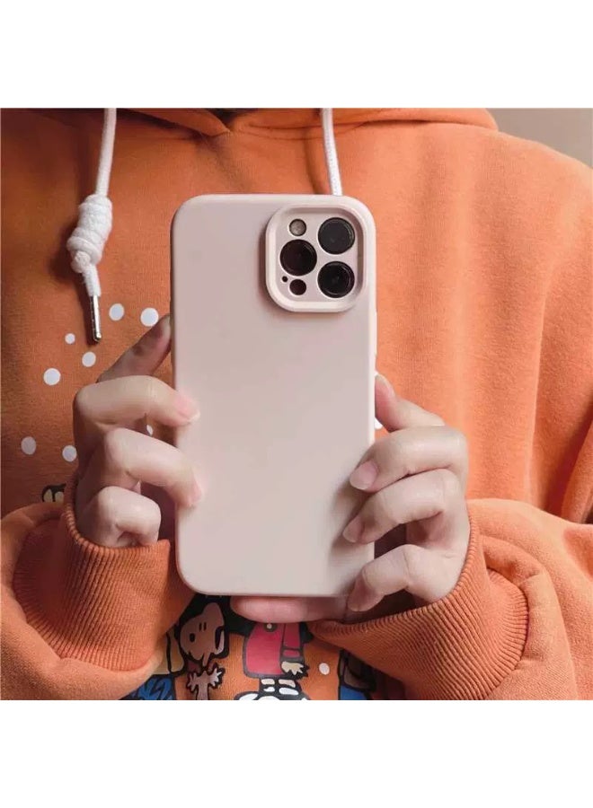 ألترون جراب ALTRONE لهاتف iPhone 16 Pro Max، غطاء سيليكون سائل متوافق مع MagSafe - جراب هاتف نحيف وناعم ومقاوم للصدمات مع حماية لعدسة الكاميرا، مقاوم للخدش وبصمات الأصابع (لون وردي كريمي) - Image 5