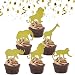 TKMOS 30 Pack Gold Glitter Jungle Safari Animal Cake Cupcake Toppers Cupcake Picks Decorations for Jungle Safari Animal Themed Baby Shower Birthday Party - Image 2