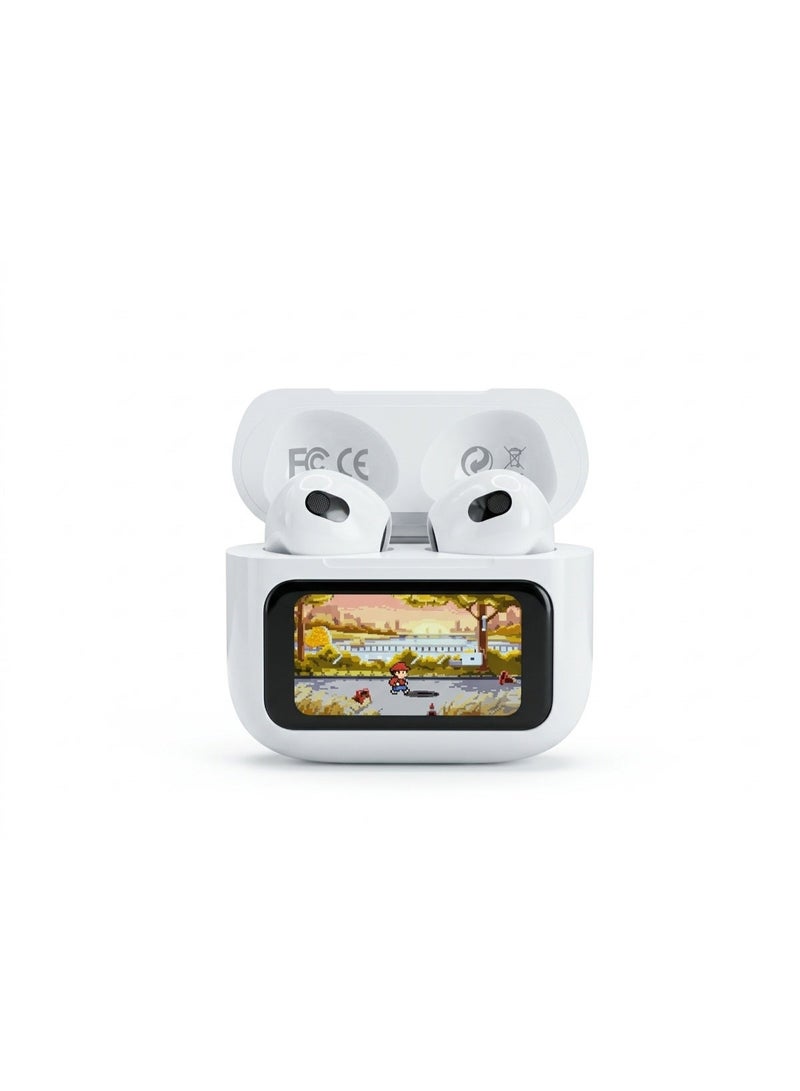 FIFTH ELEMENT CTRL Digital Display ANC True Wireless Earbuds with TFT Touchscreen Charging Case & Bluetooth 5.4 – White - Image 2