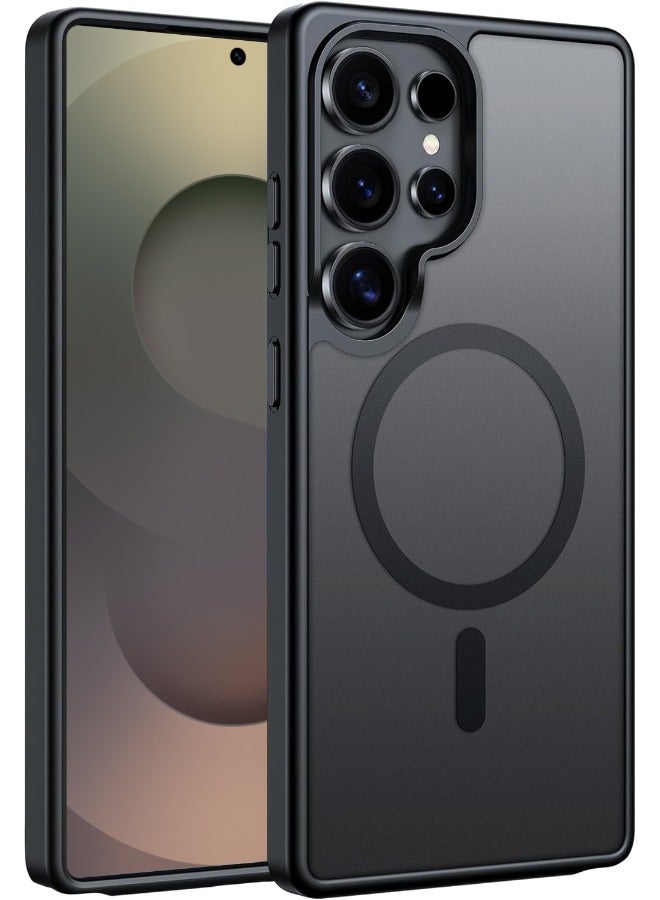 DUX DUCIS Magnetic Case for Samsung Galaxy S25 Ultra, [Compatible with Magsafe] [Camera Protection] Translucent Matte Hard Back with Soft Edge Slim Thin Shockproof Phone Cover (6.9 inch/Black)