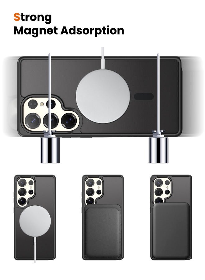 DUX DUCIS Magnetic Case for Samsung Galaxy S25 Ultra, [Compatible with Magsafe] [Camera Protection] Translucent Matte Hard Back with Soft Edge Slim Thin Shockproof Phone Cover (6.9 inch/Black) - Image 3