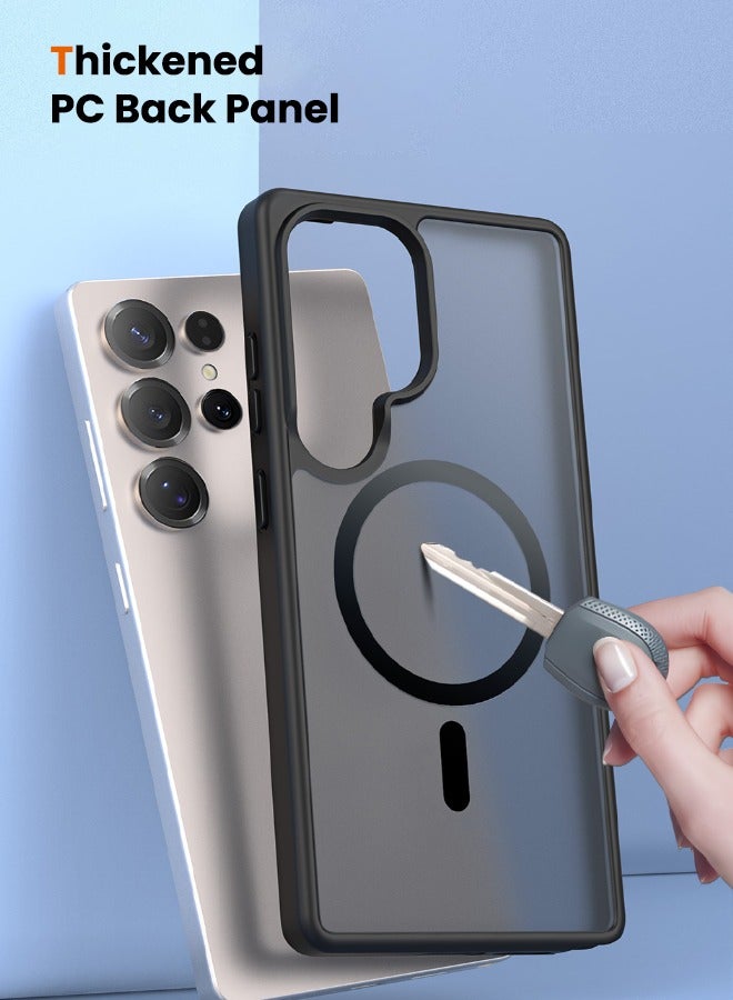 DUX DUCIS Magnetic Case for Samsung Galaxy S25 Ultra, [Compatible with Magsafe] [Camera Protection] Translucent Matte Hard Back with Soft Edge Slim Thin Shockproof Phone Cover (6.9 inch/Black) - Image 4