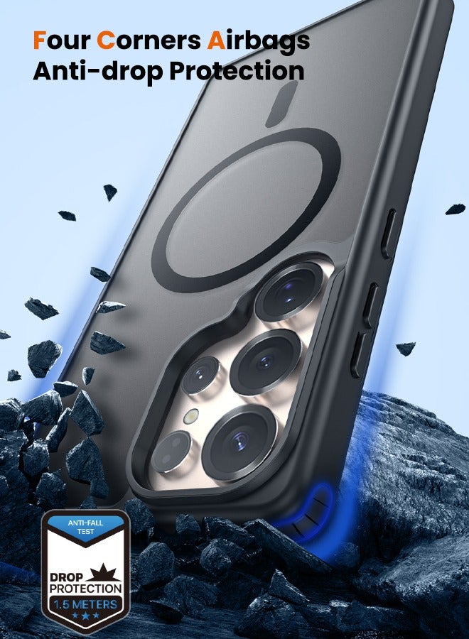 DUX DUCIS Magnetic Case for Samsung Galaxy S25 Ultra, [Compatible with Magsafe] [Camera Protection] Translucent Matte Hard Back with Soft Edge Slim Thin Shockproof Phone Cover (6.9 inch/Black) - Image 5